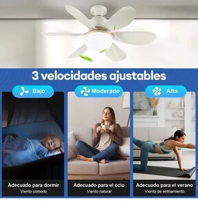 Foto 4 | Lampara Xtellar Ventilador De Techo Led E27 40w52cm Y Control Remoto