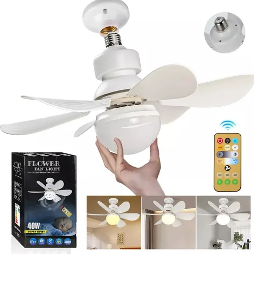 Foto 2 pulgar | Lampara Xtellar Ventilador De Techo Led E27 40w52cm Y Control Remoto