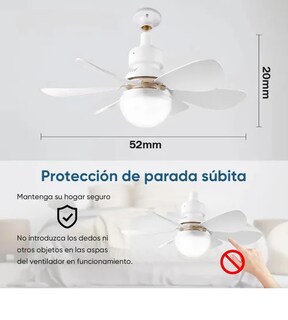 Foto 2 | Lampara Xtellar Ventilador De Techo Led E27 40w52cm Y Control Remoto