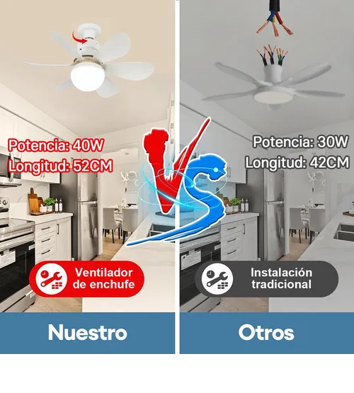 Foto 4 pulgar | Lampara Xtellar Ventilador De Techo Led E27 40w52cm Y Control Remoto