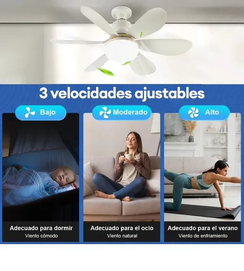 Foto 5 pulgar | Lampara Xtellar Ventilador De Techo Led E27 40w52cm Y Control Remoto