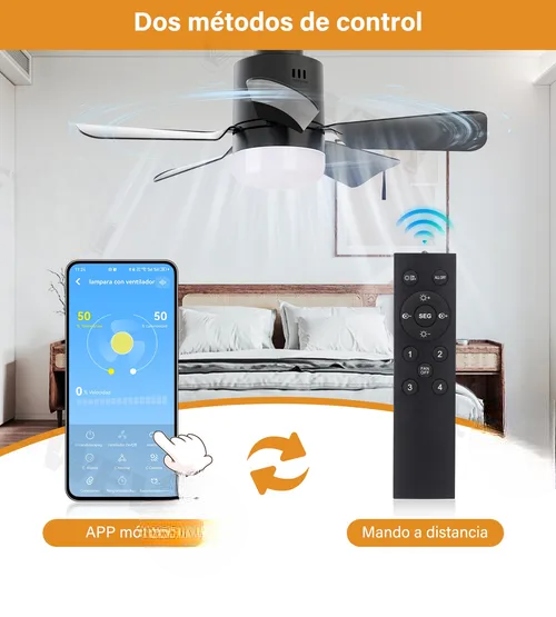 Foto 3 pulgar | Ventilador Xtellar De Techo Lámpara Led Mando A Distancia