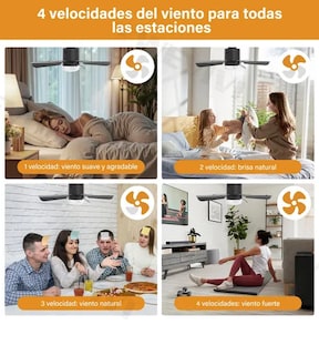 Foto 4 | Ventilador Xtellar De Techo Lámpara Led Mando A Distancia