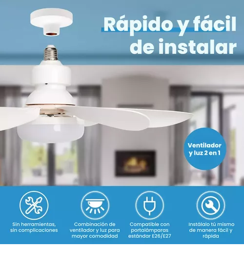 Foto 4 pulgar | Ventilador Xtellar De Techo Lampara 6 Aspas Control Remoto 3 Velocidades