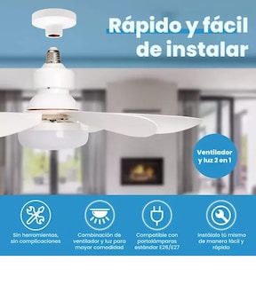 Foto 3 | Ventilador Xtellar De Techo Lampara 6 Aspas Control Remoto 3 Velocidades