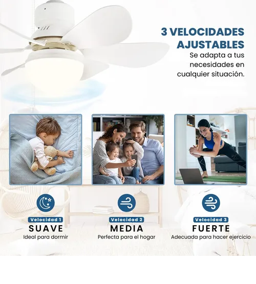 Foto 4 | Ventilador Xtellar De Techo Lampara 6 Aspas Control Remoto 3 Velocidades