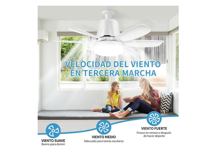 Foto 6 pulgar | Goxawee  Xtellar Ventilador De Techo Con Luz Led Y Control Remoto, 6 Aspas Silencioso