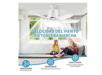 Foto 5 | Goxawee Xtellar Ventilador De Techo Con Luz Led Y Control Remoto, 6 Aspas Silencioso
