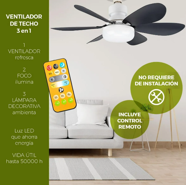 Foto 5 pulgar | Ventilador de Techo Xtellar con Control Remoto