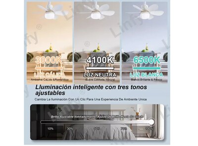 Foto 3 | Ventilador Xtellar De Techo E27 85-265v 40w Con Luz, Incluye Extensor
