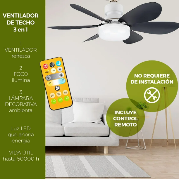 Foto 3 pulgar | Ventilador de Techo Xtellar con Control Remoto