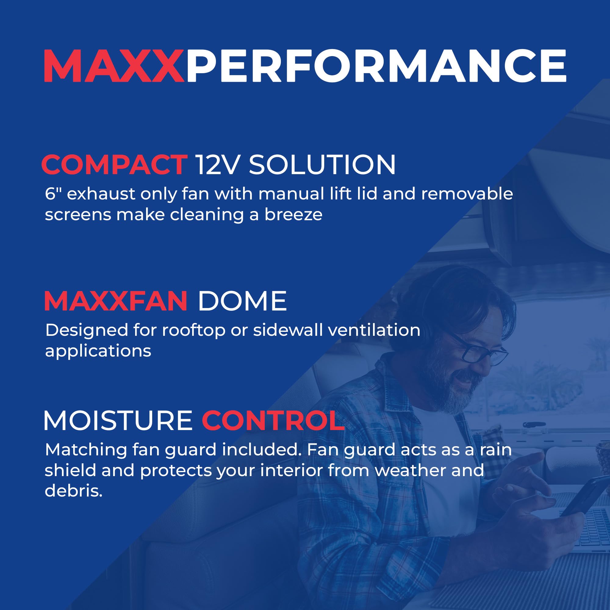 Foto 3 | Ventilador Maxxair Maxxfan Dome Plus Con Luz Led De 12 V - Venta Internacional.