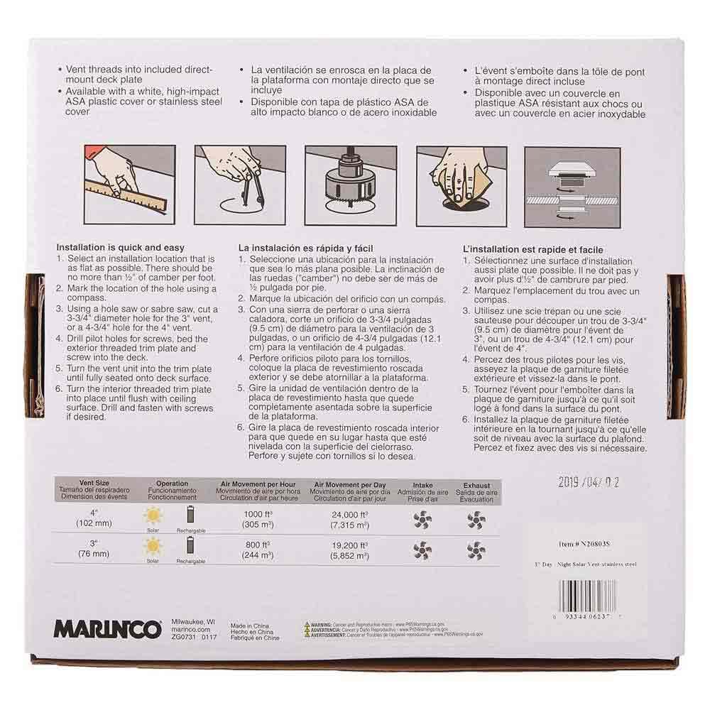Foto 4 | Ventilador Solar Marinco N20804w Día/noche, 4 Pulgadas, Blanco - Venta Internacional.