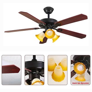 Foto 1 | Ventilador Techo De Madera 6 Velocidades Con Control