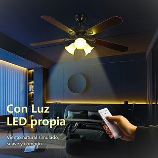 Foto 3 | Ventilador Techo De Madera 6 Velocidades Con Control