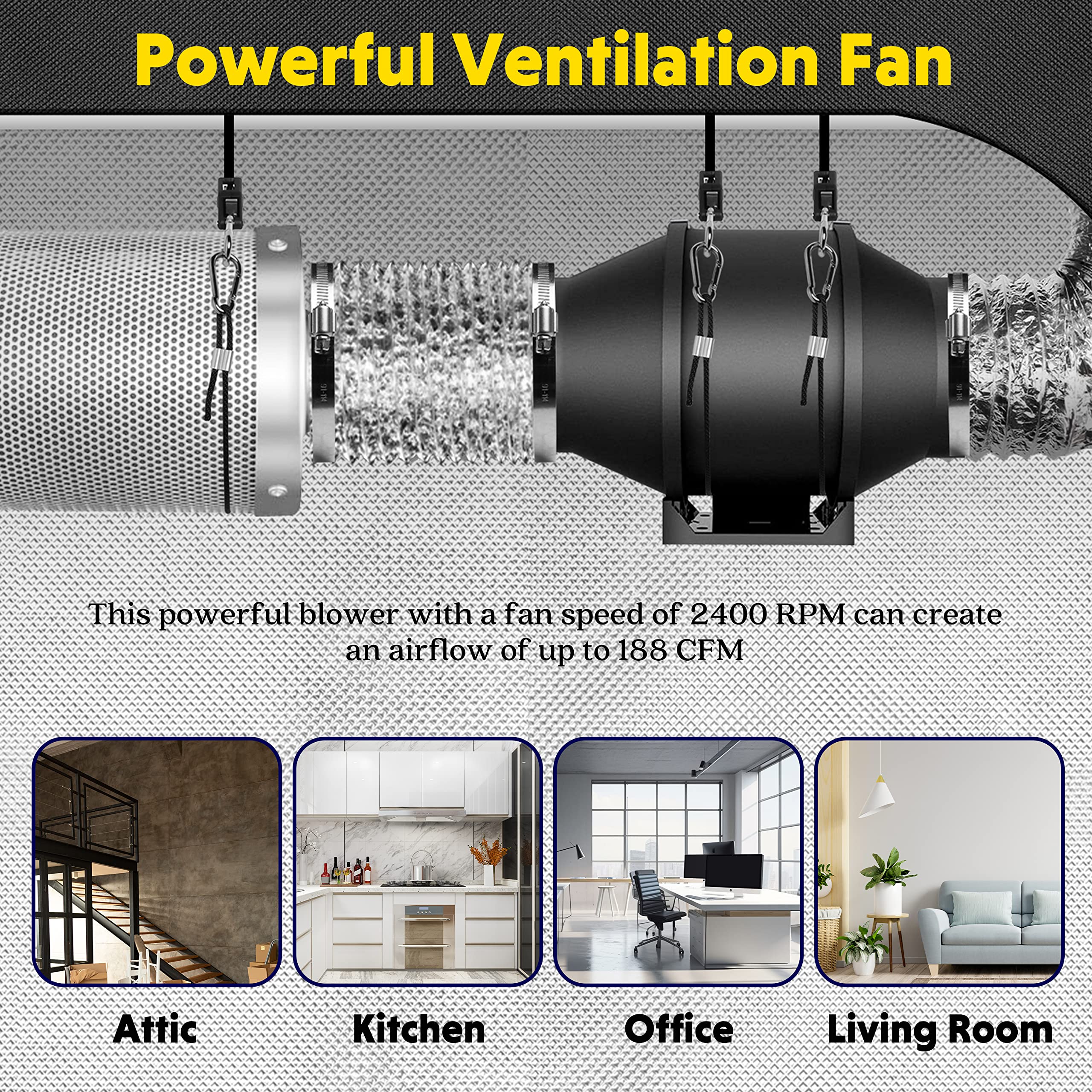 Foto 7 | Ventilador Ipower De 4 Pulgadas Y 200 Cfm Con Controlador De Velocidad - Venta Internacional.