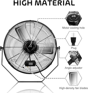 Foto 2 | Ventilador De Pared Simple Deluxe Industrial De 24 Pulgadas, Negro - Venta Internacional.
