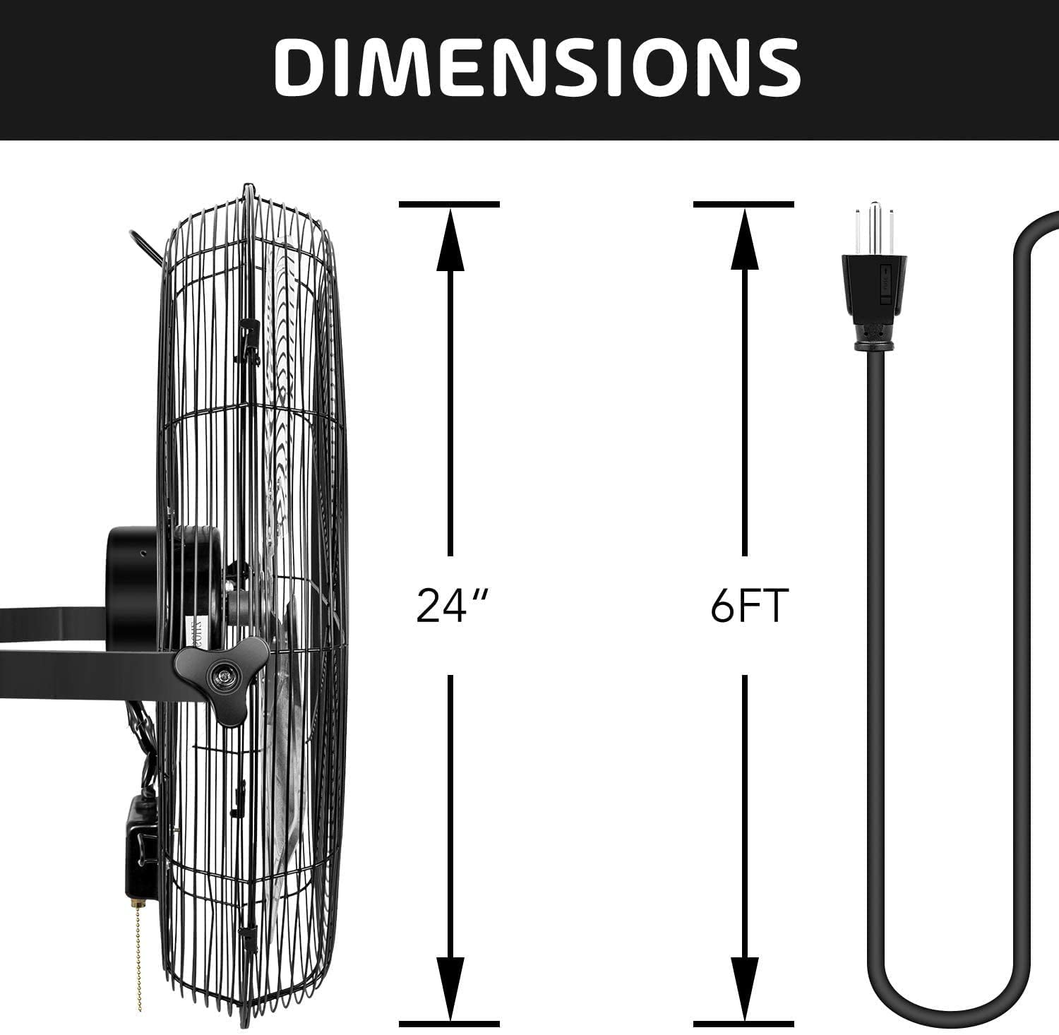 Foto 5 pulgar | Ventilador De Pared Simple Deluxe Industrial De 24 Pulgadas, Negro - Venta Internacional.