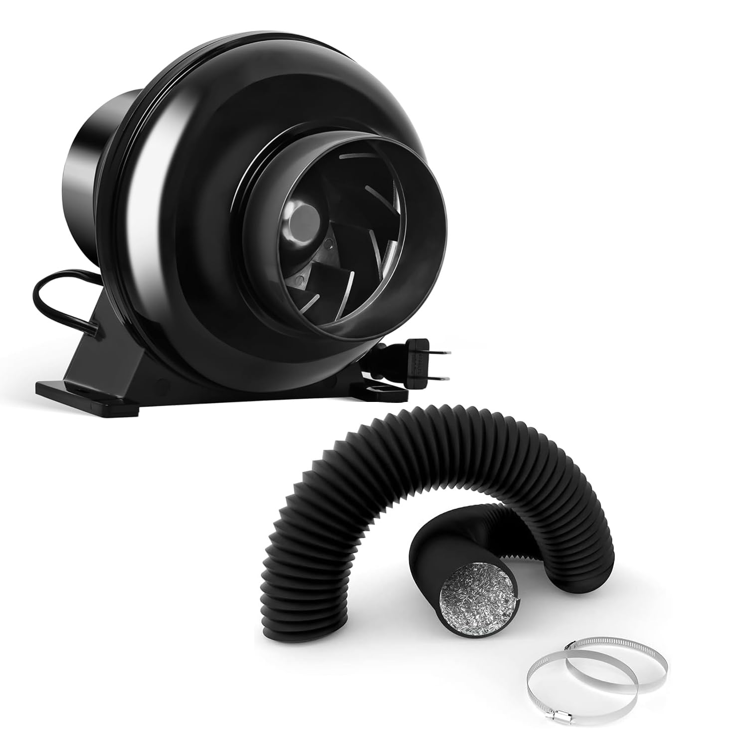 Foto 2 pulgar | Ventilador Ipower De 4 Pulgadas Y 195 Cfm Con Conductos De 8 Pies, Negro - Venta Internacional.