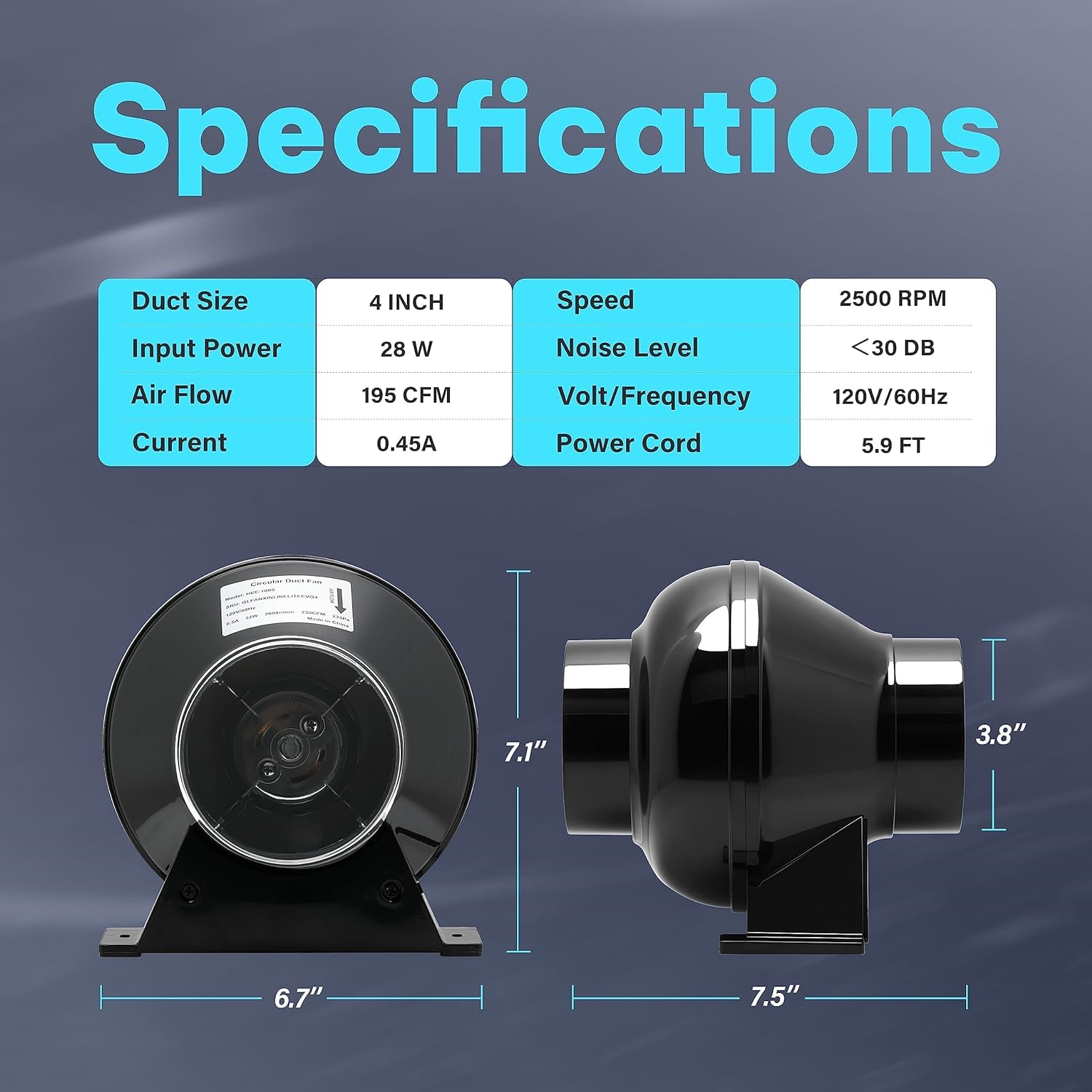 Foto 5 pulgar | Ventilador Simple Deluxe 10 Cm 195 M³/h Para Hidroponía - Venta Internacional.