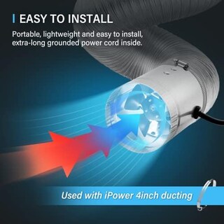 Foto 2 | Ventilador De Conducto Elevador En Línea Ipower De 4 Pulgadas, 100 Cfm, 12 W, 110/120 V - Venta Internacional.
