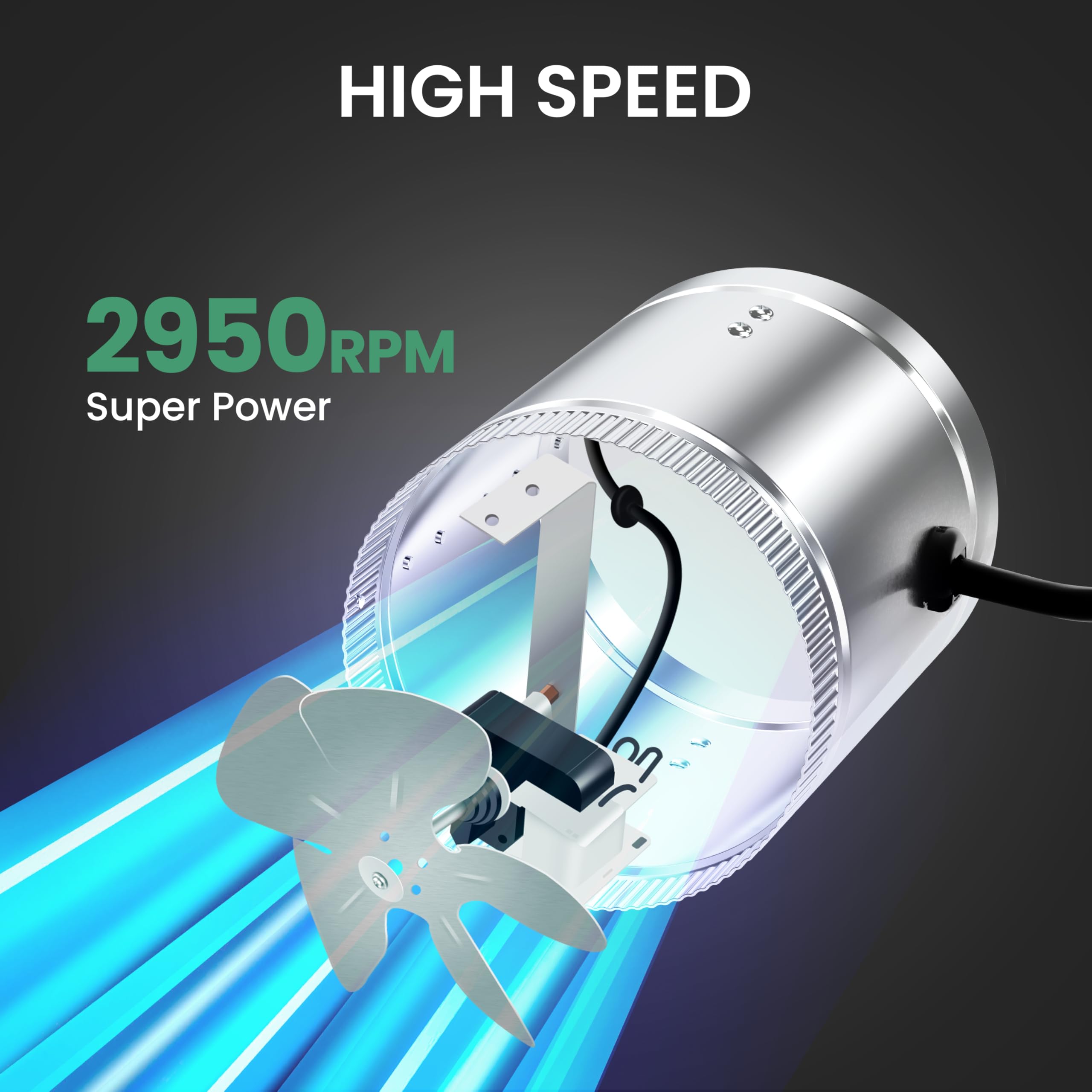Foto 2 | Ventilador Amplificador De Conductos En Línea Ipower De 6 Pulgadas Y 240 Cfm Con Power Co - Venta Internacional.