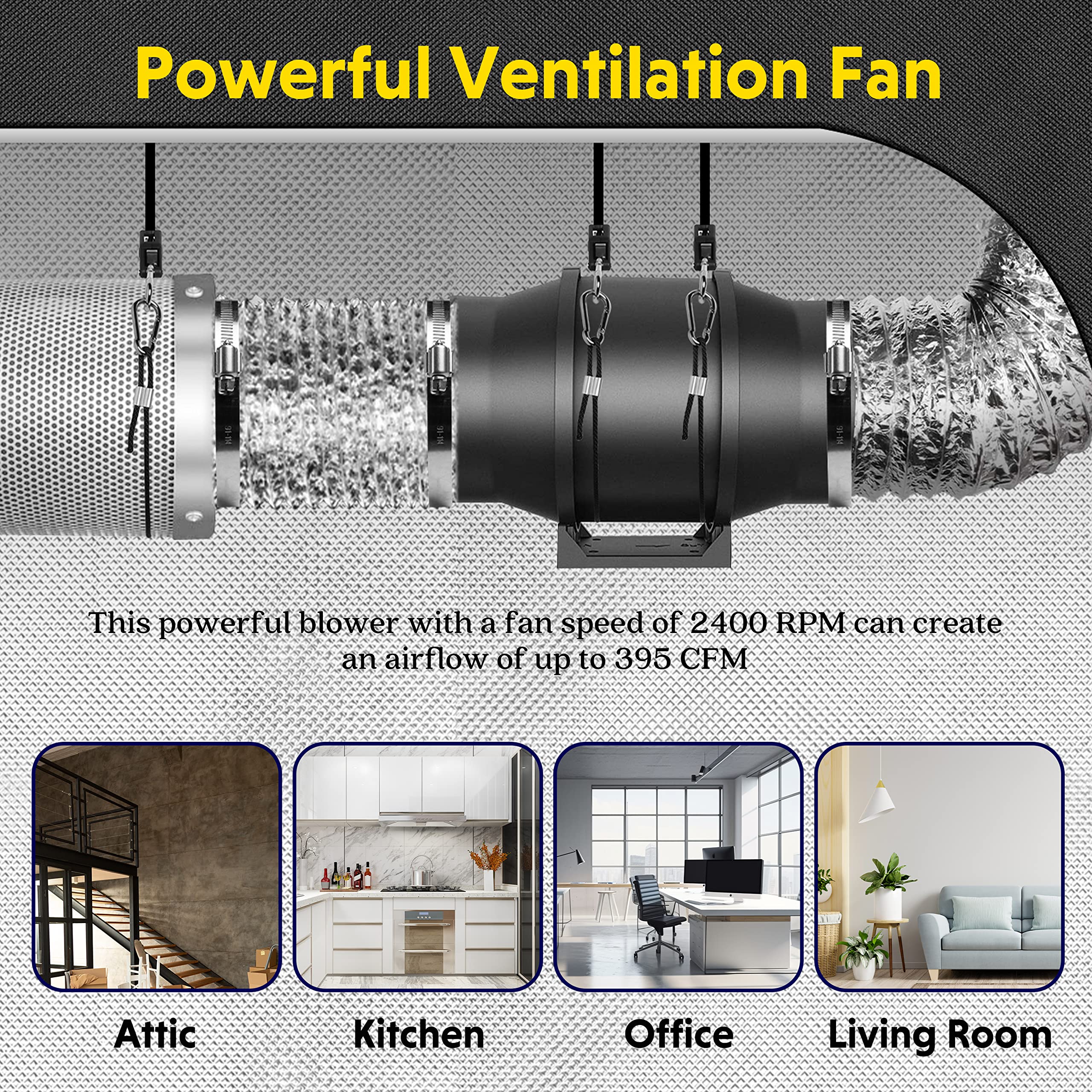 Foto 8 pulgar | Ventilador Ipower De 6 Pulgadas 395 Cfm Con Controlador De Velocidad - Venta Internacional.