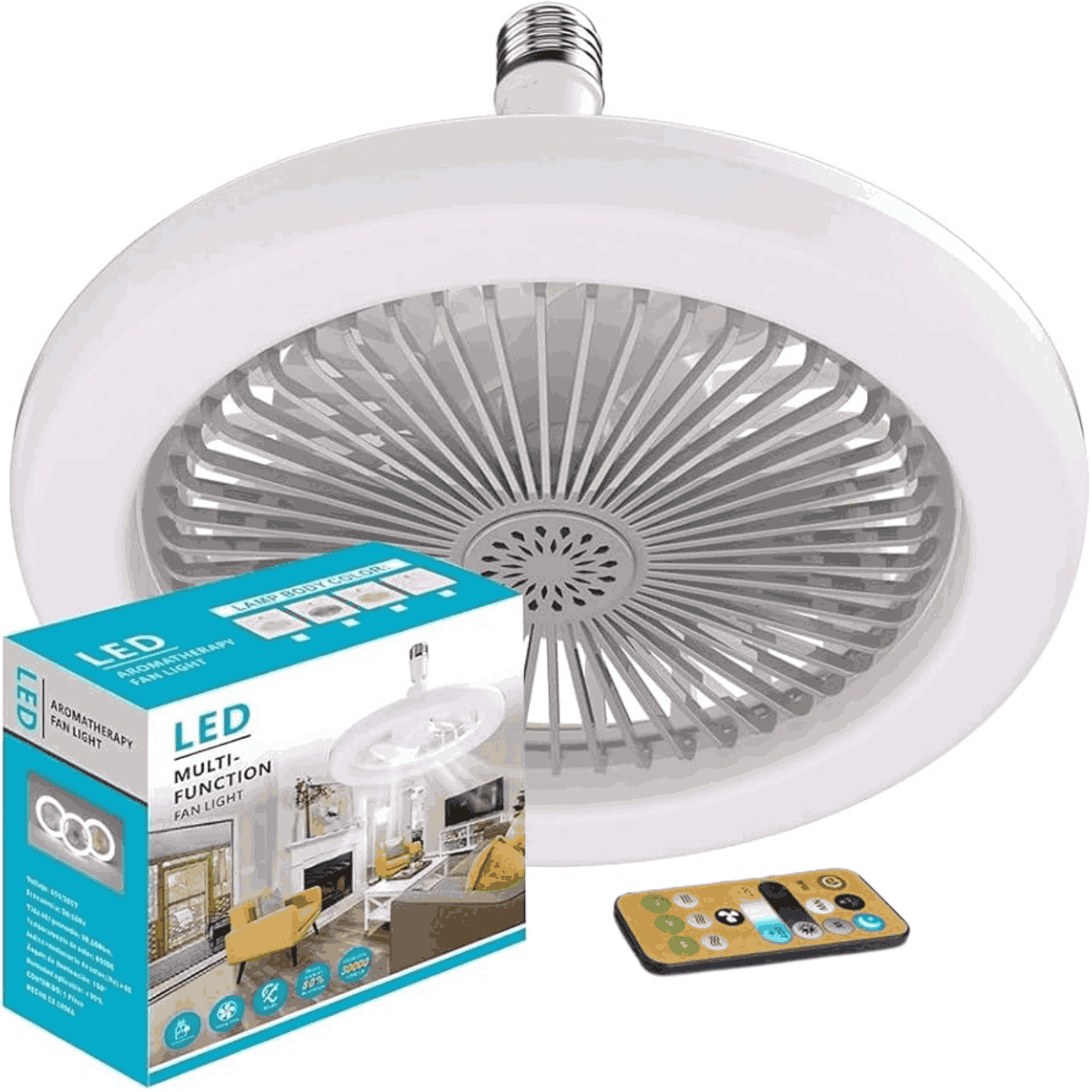 Foto 2 pulgar | Ventilador de Techo con Luz Led Control Remoto