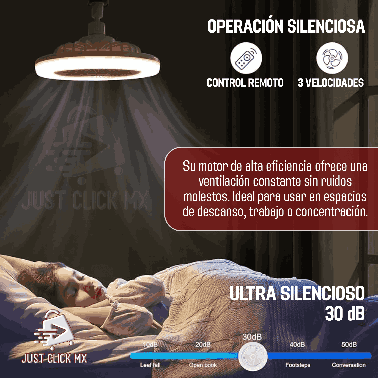 Foto 4 pulgar | Ventilador de Techo con Luz Led Control Remoto