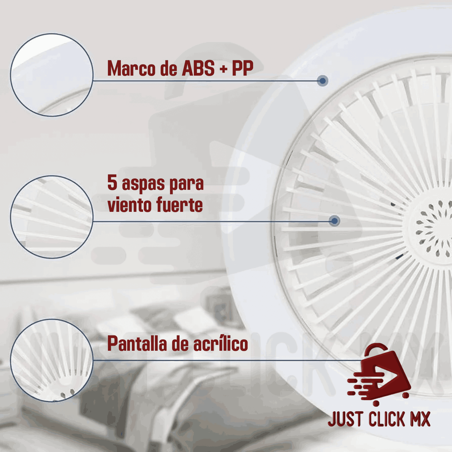 Foto 4 | Ventilador de Techo con Luz Led Control Remoto