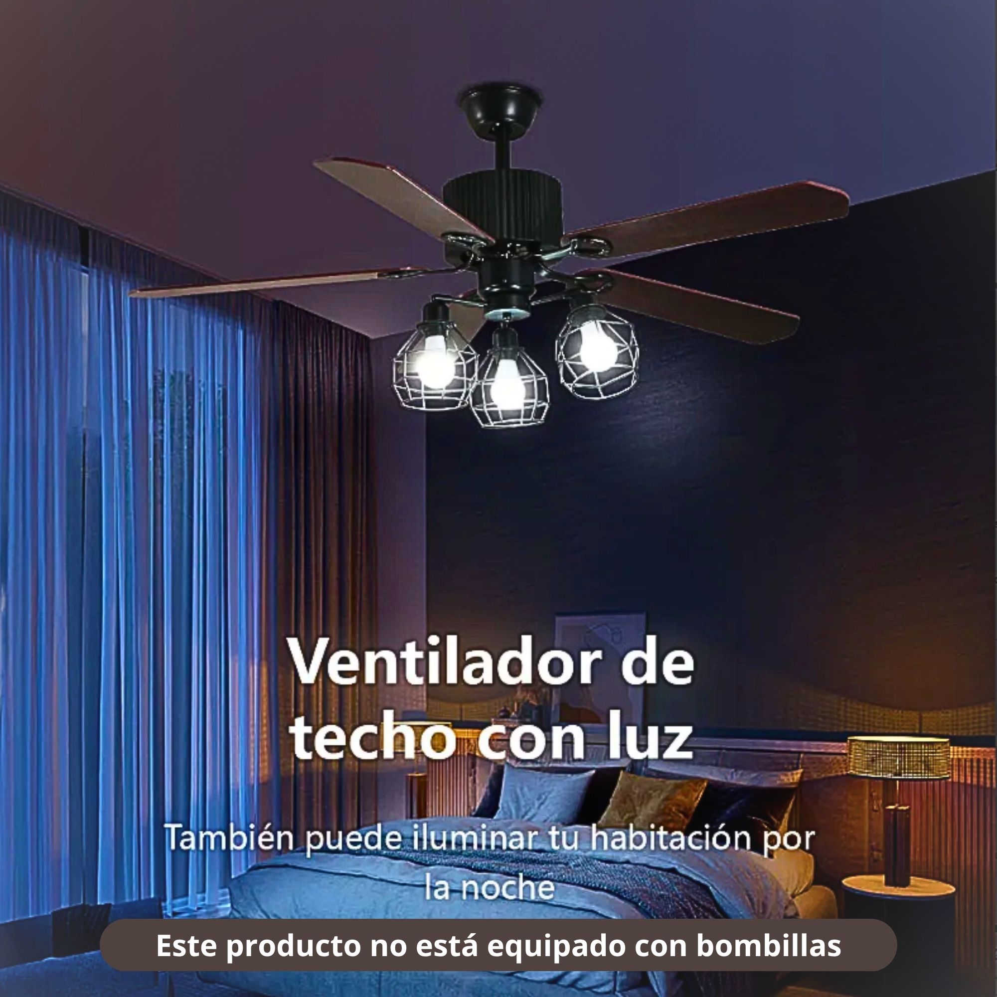 Foto 6 pulgar | Ventilador de Techo con Lámpara CM-TOP 132 cm
