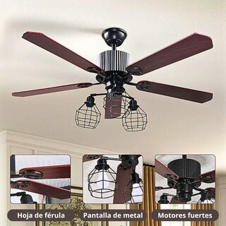 Foto 6 | Ventilador de Techo con Lámpara CM-TOP 132 cm