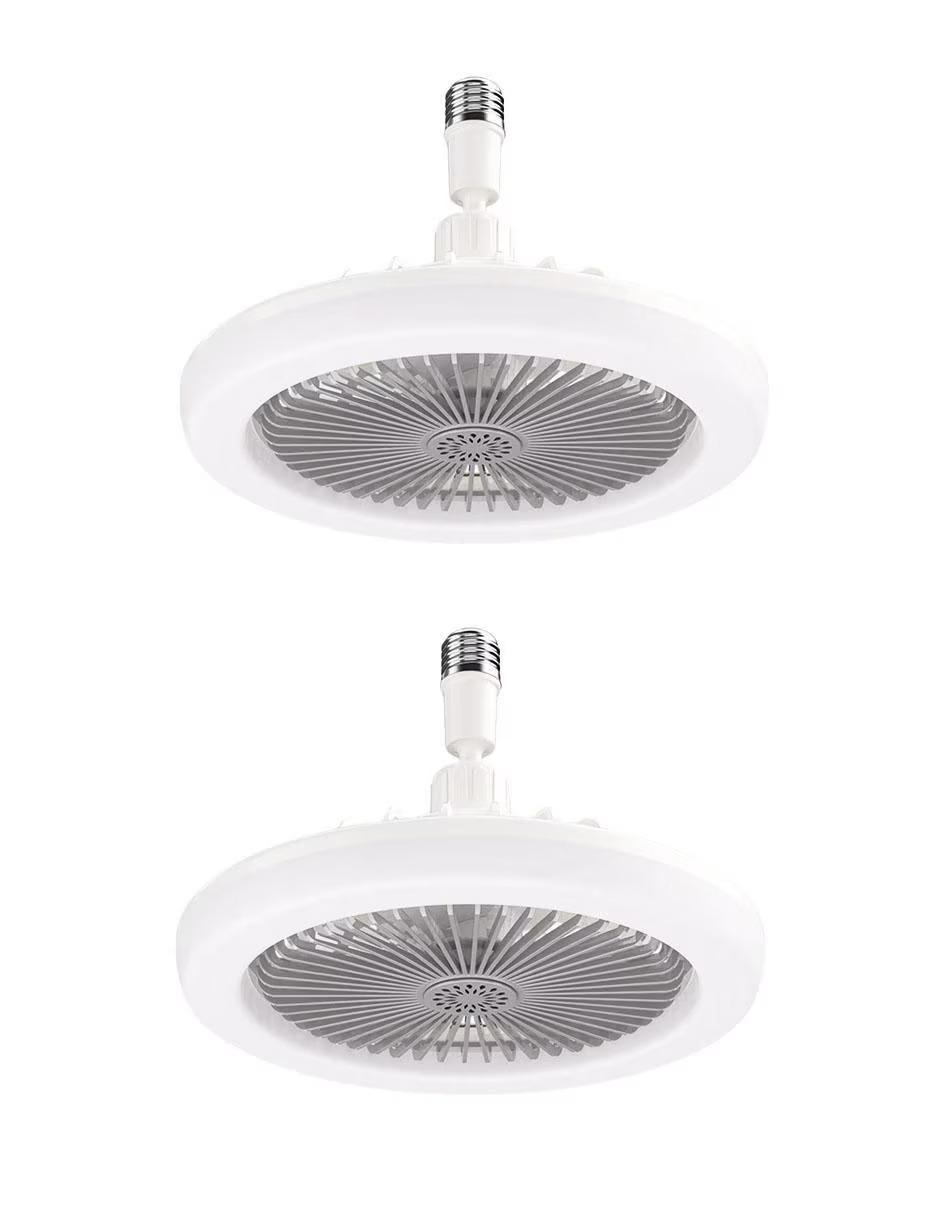 Foto 2 pulgar | Set De 2 Lámparas Ventilador De Techo Con Control Remoto – 3 Velocidades, Luz Led Integrada, 30w, Color Blanco