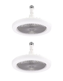 Foto 1 | Set De 2 Lámparas Ventilador De Techo Con Control Remoto – 3 Velocidades, Luz Led Integrada, 30w, Color Blanco