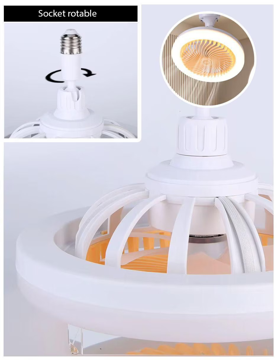 Foto 3 pulgar | Set De 2 Lámparas Ventilador De Techo Con Control Remoto – 3 Velocidades, Luz Led Integrada, 30w, Color Blanco