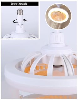 Foto 2 | Set De 2 Lámparas Ventilador De Techo Con Control Remoto – 3 Velocidades, Luz Led Integrada, 30w, Color Blanco