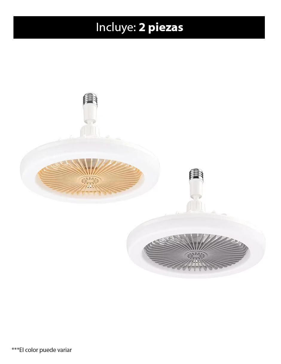 Foto 4 pulgar | Set De 2 Lámparas Ventilador De Techo Con Control Remoto – 3 Velocidades, Luz Led Integrada, 30w, Color Blanco