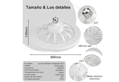 Foto 2 | Xtellar Lámpara Ventilador De Techo Multifuncional Con Control Remoto