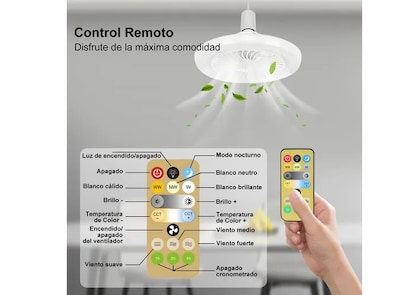 Foto 3 | Xtellar Lámpara Ventilador De Techo Multifuncional Con Control Remoto