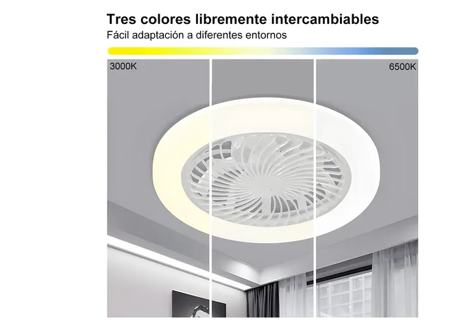 Foto 5 pulgar | Xtellar Lámpara Ventilador De Techo Multifuncional Con Control Remoto