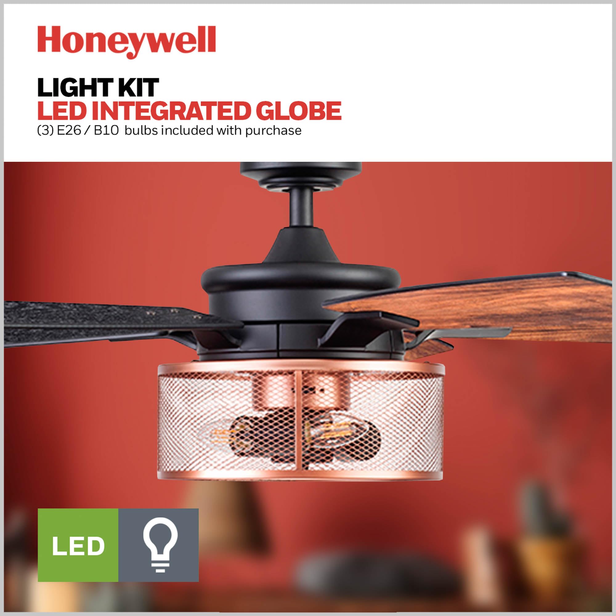 Foto 7 pulgar | Ventilador De Techo Honeywell Carnegie Industrial 132 Cm Con Luz - Venta Internacional.