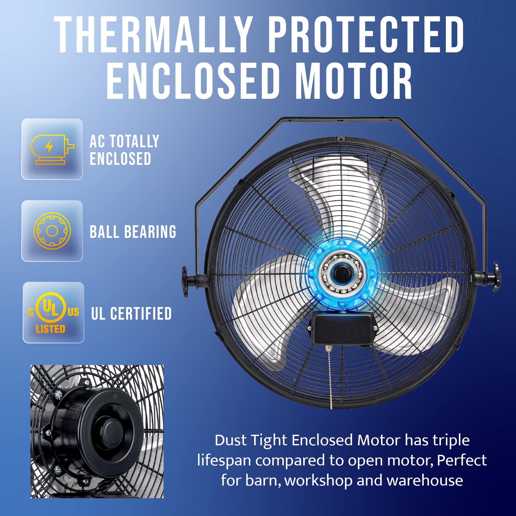 Foto 6 pulgar | Ventilador De Pared Tornado De 18 Pulgadas High Velocity Industrial 4000 Cfm - Venta Internacional.