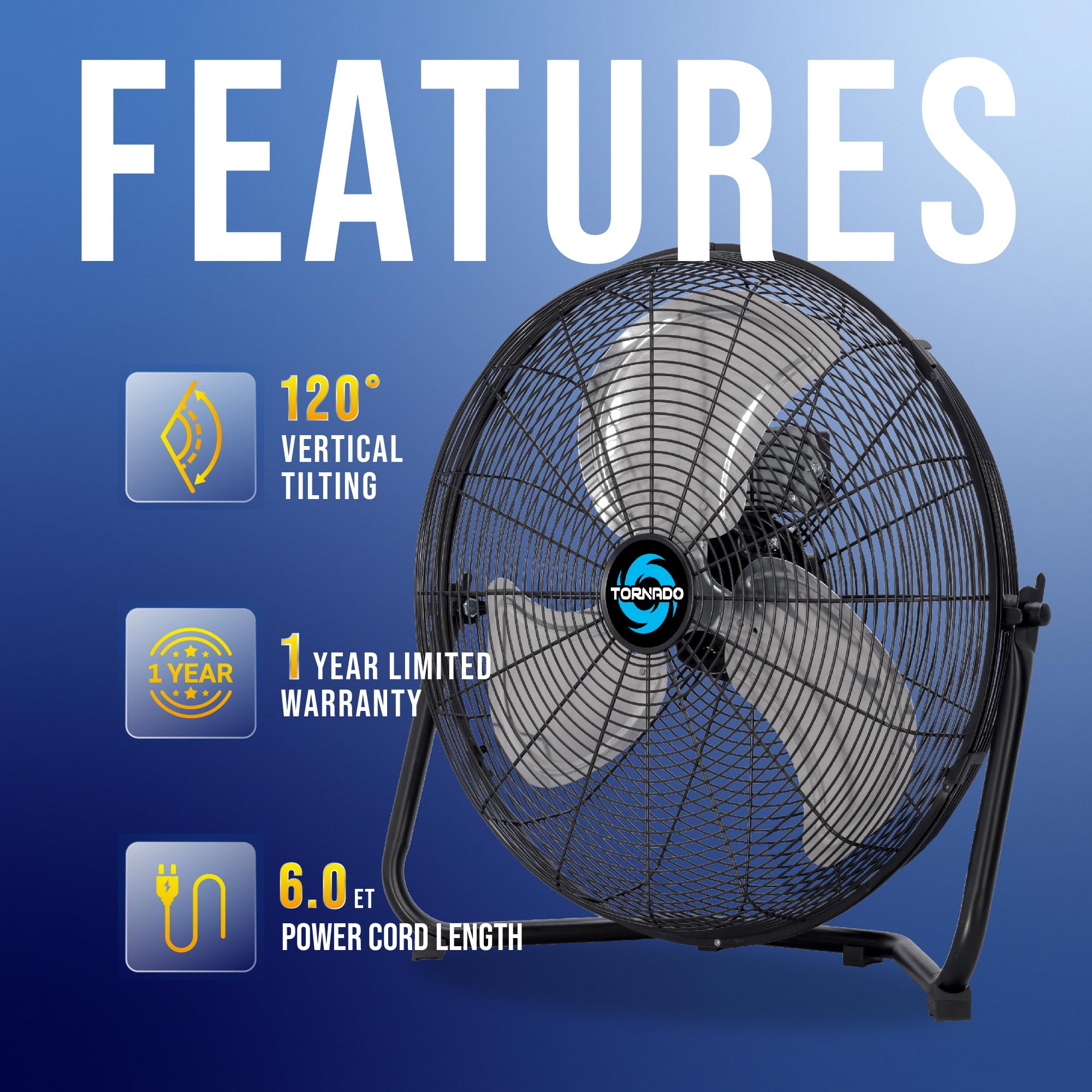 Foto 4 | Ventilador De Piso Tornado High Velocity Industrial De 18 Pulgadas, Paquete De 2 - Venta Internacional.