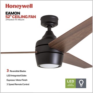 Foto 2 | Ventilador De Techo Honeywell Eamon Modern 132 Cm Con Luz Y Control Remoto - Venta Internacional.