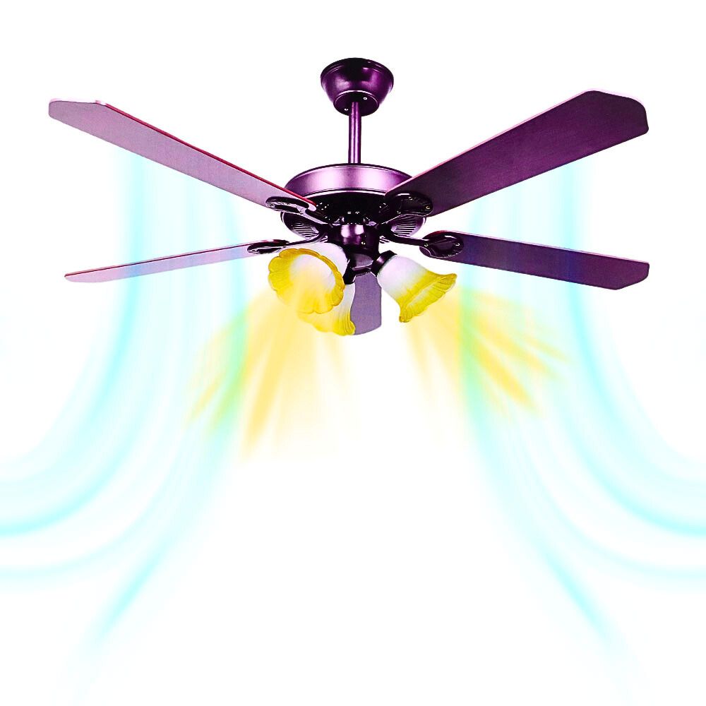 Ventilador Techo 5 Aspas Madera 6 Velocidades 52 Diámetro