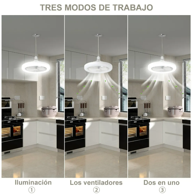Foto 4 | Xtellar Lámpara Ventilador De Techo Ultrasilencioso Con Control Remoto - Blanco Elegante Y Funcional De 3 Velocidades