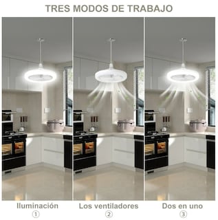 Foto 4 | Xtellar Lámpara Ventilador De Techo Ultrasilencioso Con Control Remoto - Blanco Elegante Y Funcional De 3 Velocidades