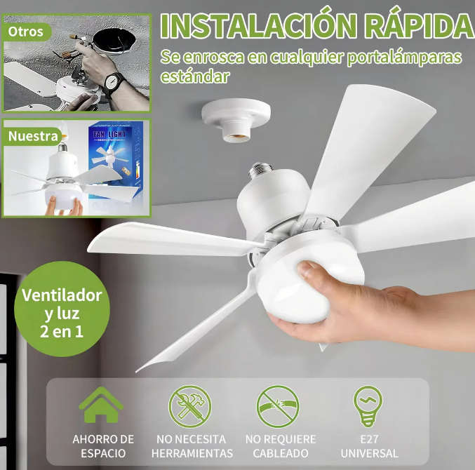 Foto 3 pulgar | Ventilador De Techo Lujoso Xtellar Con Control Remoto Y 5 Palas Aerodinámicas  Diseño Moderno  40cm - Blanco Elegante