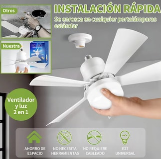 Foto 2 | Ventilador De Techo Lujoso Xtellar Con Control Remoto Y 5 Palas Aerodinámicas Diseño Moderno 40cm - Blanco Elegante