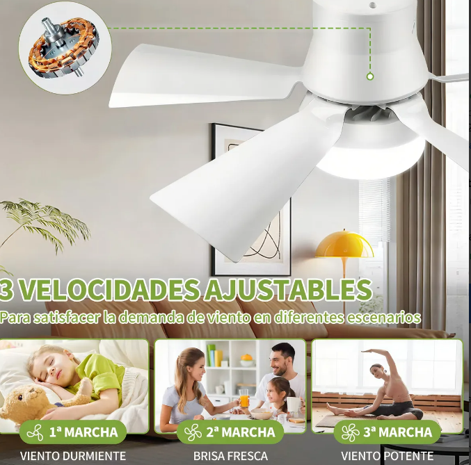 Foto 4 | Ventilador De Techo Lujoso Xtellar Con Control Remoto Y 5 Palas Aerodinámicas  Diseño Moderno  40cm - Blanco Elegante